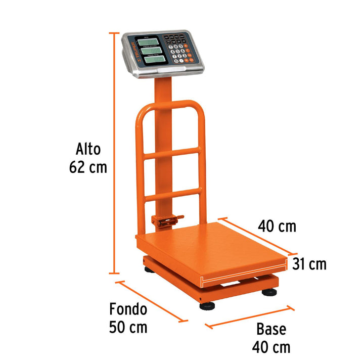 Báscula electrónica de plataforma, plegable, 100 kg, Truper - Mundo Tool 