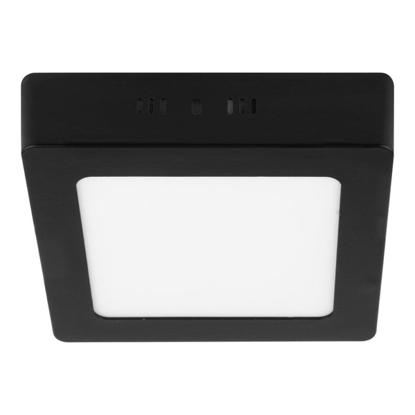 Luminario de LED 6 W cuadrado tipo plafón luz de día, negro - Mundo Tool 