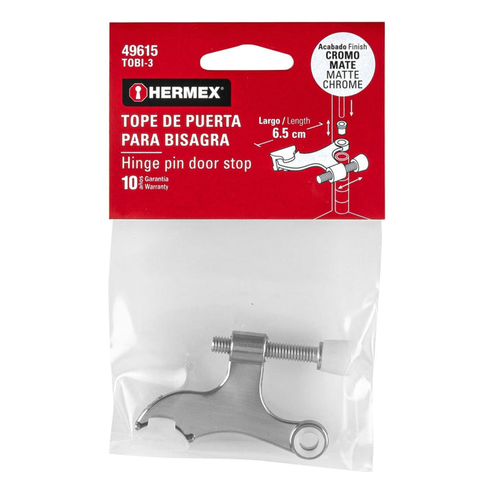 Tope de puerta para perno de bisagra, cromo mate - Mundo Tool 