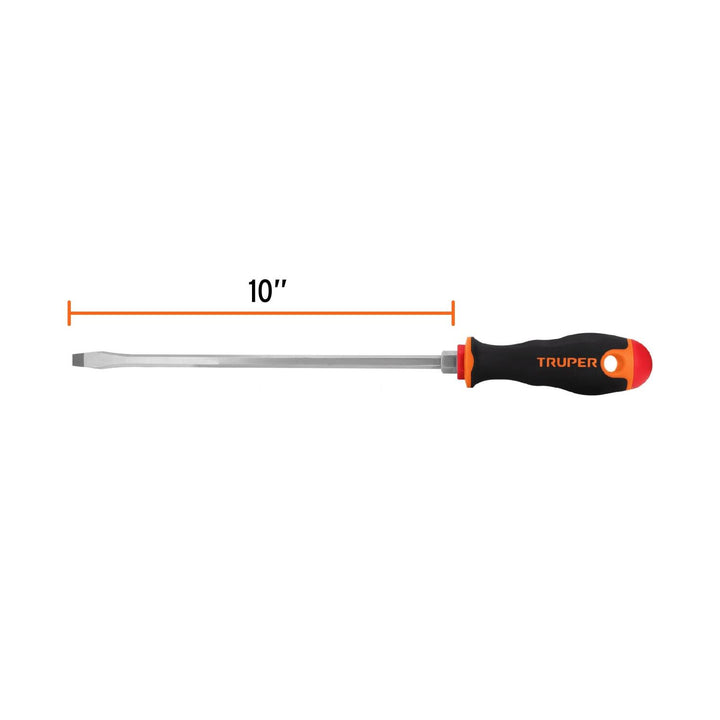 Desarmador plano 5/16" x 10" mango Comfort Grip, Truper - Mundo Tool 