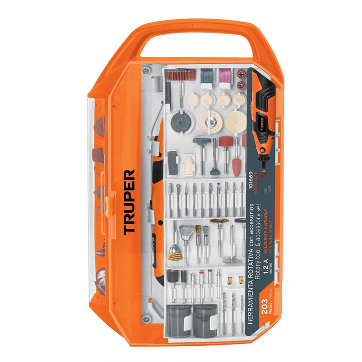 Herramienta rotativa profesional, 150 W con 201 accesorios - Mundo Tool 