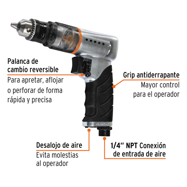 Taladro neumático reversible 3/8", Truper - Mundo Tool 