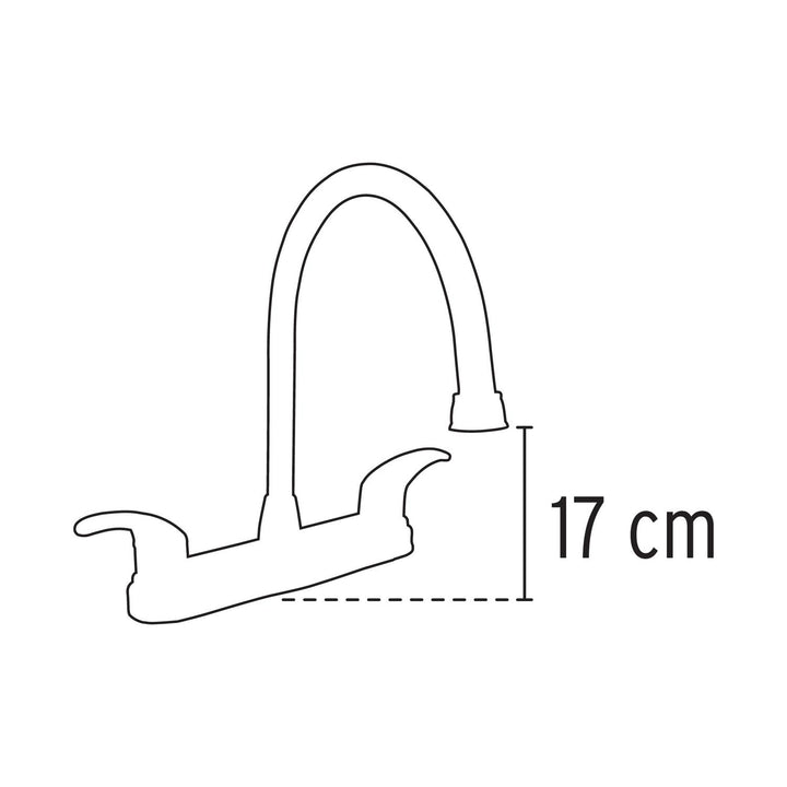 Mezcladora para fregadero, manerales palanca, negro, Aqua - Mundo Tool 