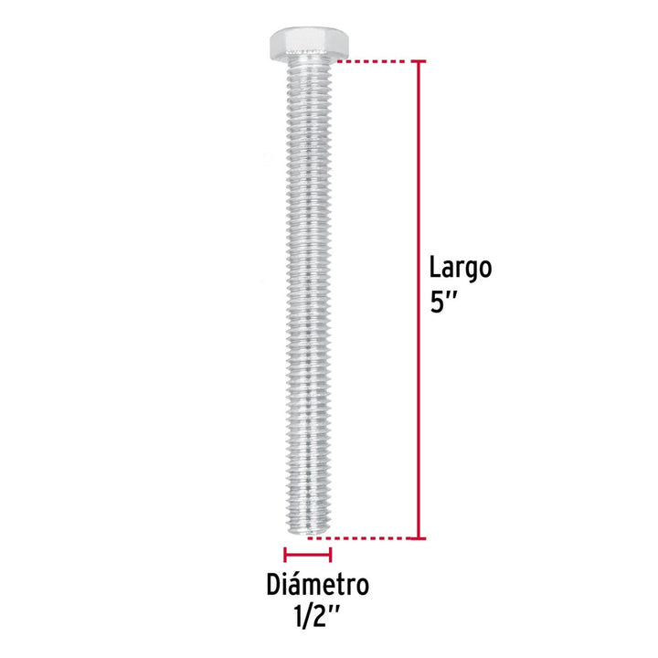 Tornillo tipo máquina, 1/2 x 5', bolsa con 10 pzas Fiero - Mundo Tool 