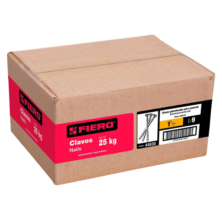 Clavo para concreto a granel 1" galvanizado caja 25kg Fiero - Mundo Tool 