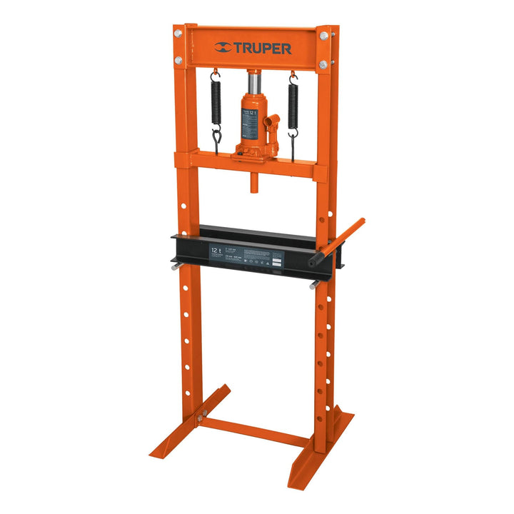 Truper PREH-12G Prensa hidráulica 12 toneladas con gato de botella, color, Rango de trabajo 0 - 620 mm, pack of/paquete de 1 - Mundo Tool 
