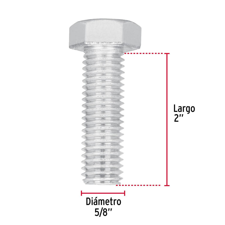 Tornillo tipo máquina, 5/8 x 2', bolsa con 10 pzas Fiero - Mundo Tool 