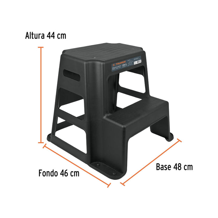 Taburete de 2 peldaños, Truper - Mundo Tool 