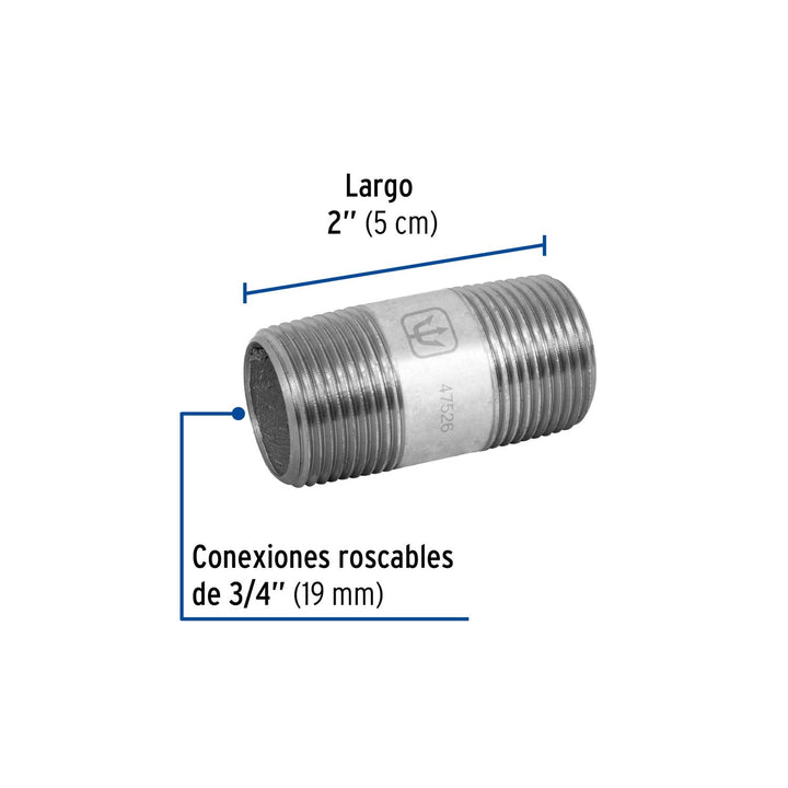 Niple Galvanizado 3/4' X 2' Cédula 40 Foset - Mundo Tool 