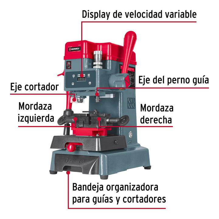 Duplicadora De 8 Tipos De Llaves, Tipo Taladro, Hermex - Mundo Tool 