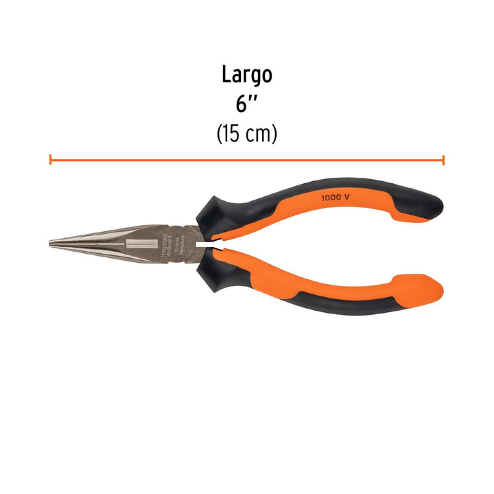 Pinza punta y corte 6" mango Comfort Grip, Truper Expert - Mundo Tool 