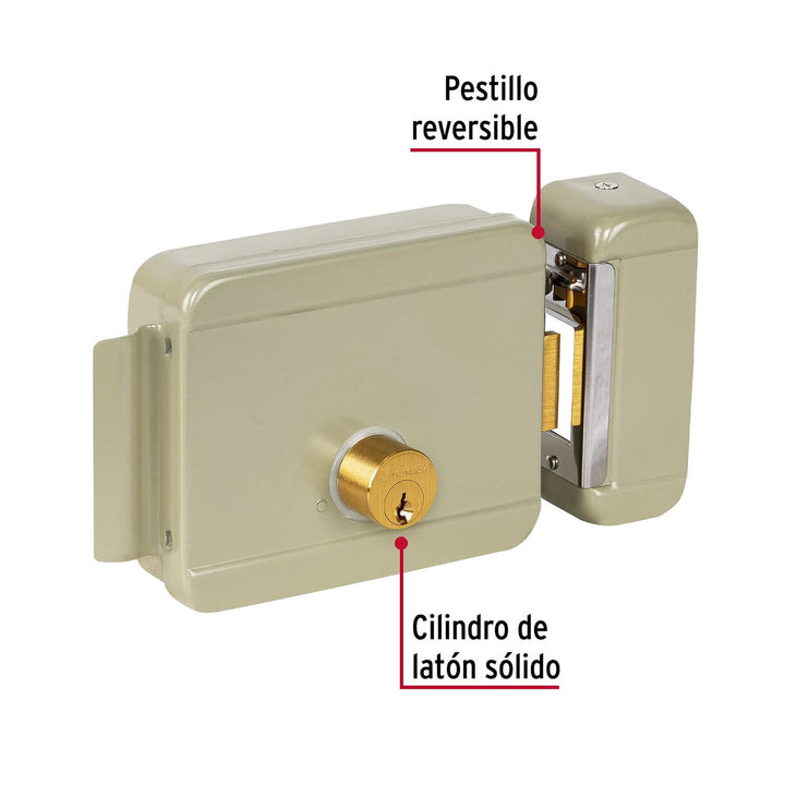 Cerradura electromecánica sin botón, izquierda, Hermex - Mundo Tool 