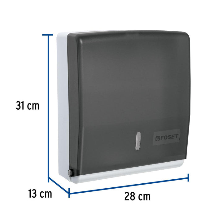 Dispensador de ABS para toallas de papel, humo, Foset - Mundo Tool 