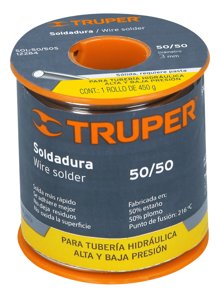 Soldadura 50/50 Sólida Para Tubería Hidráulic Truper - Mundo Tool 
