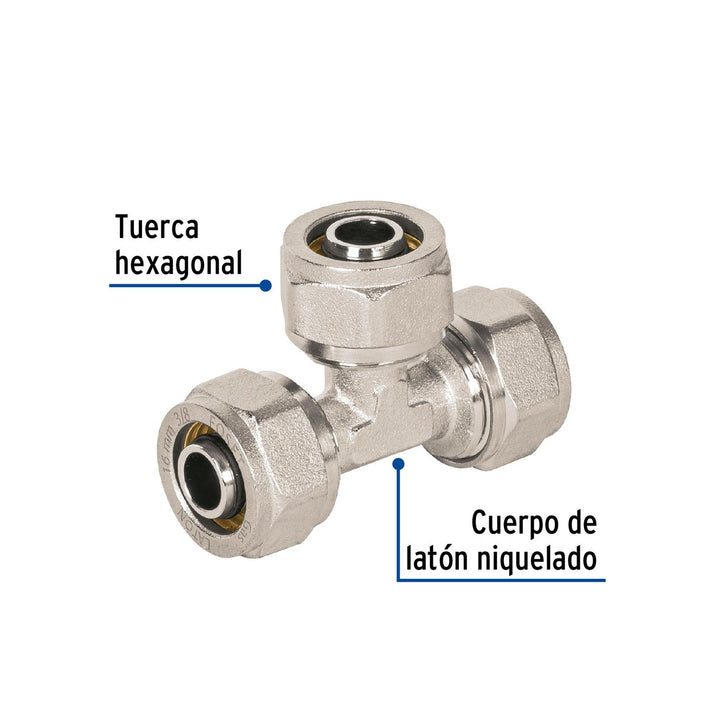 Tee para PEALPE, 3/8', Foset - Mundo Tool 