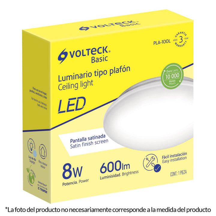 Plafón Redondo 15w 6500k Led Volteck - Mundo Tool 