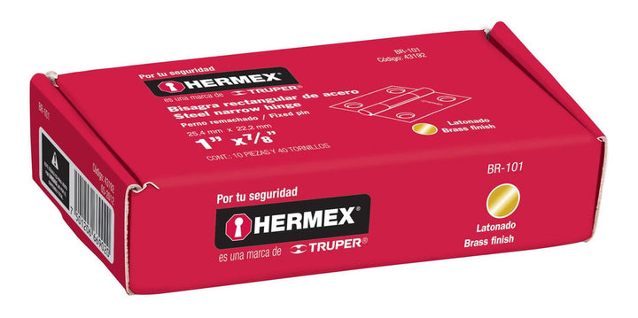 Bisagra Rectangular 1' Acero Latón Hermex - Mundo Tool 