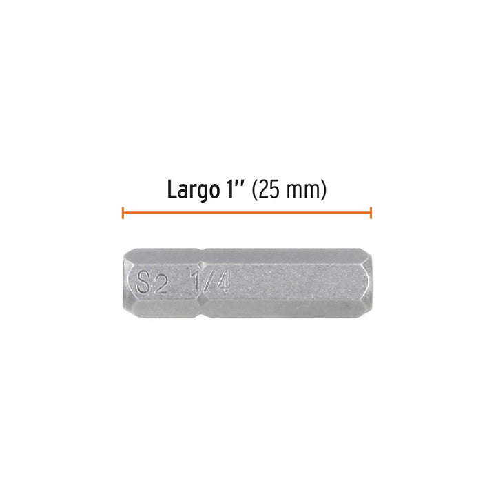 Puntas para desarmador hexagonales 1/4, 1', 5 piezas Truper - Mundo Tool 