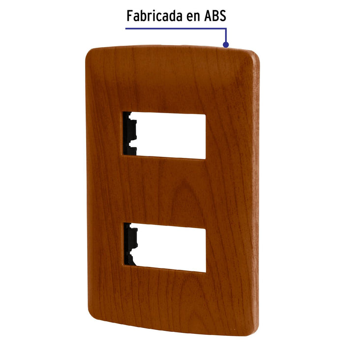 Placa 2 Módulos De Abs Acabado Madera Volteck - Mundo Tool 