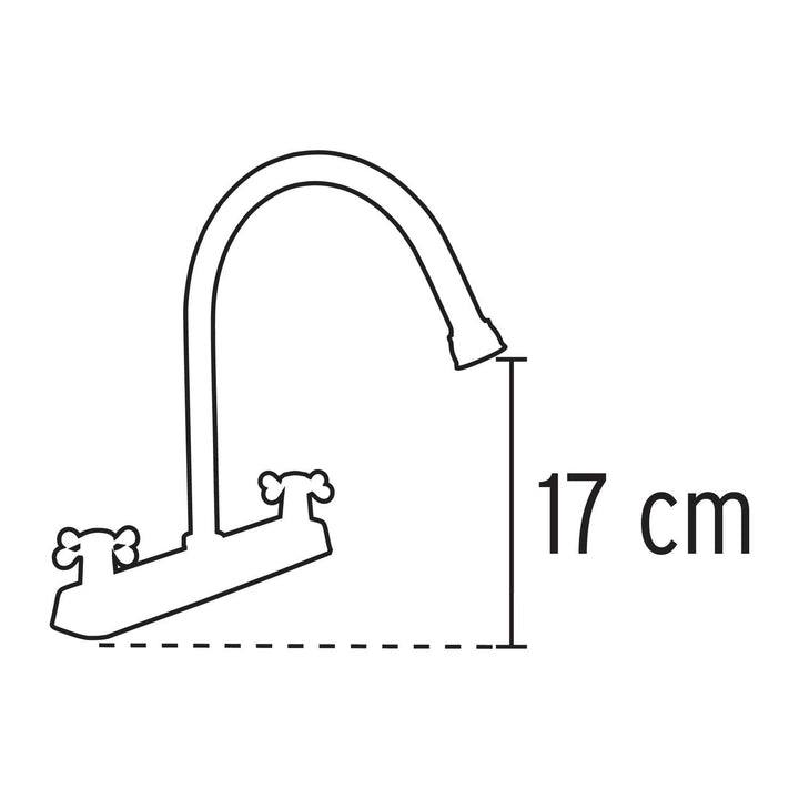 Mezcladora para fregadero, cruceta, cuello curvo,Basic - Mundo Tool 