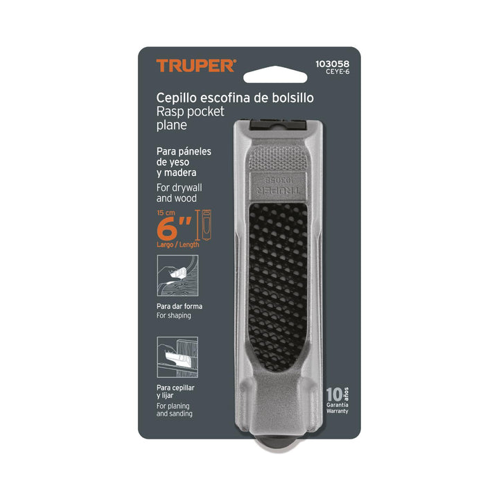 Cepillo escofina para muros de yeso, 6', Truper - Mundo Tool 