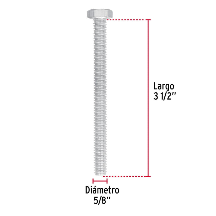 Tornillo tipo máquina, 5/8 x 3-1/2', bolsa con 6 pzas Fiero - Mundo Tool 