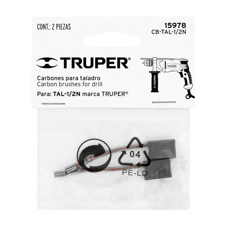 Carbones de repuesto para taladro TAL-1/2N Truper - Mundo Tool 