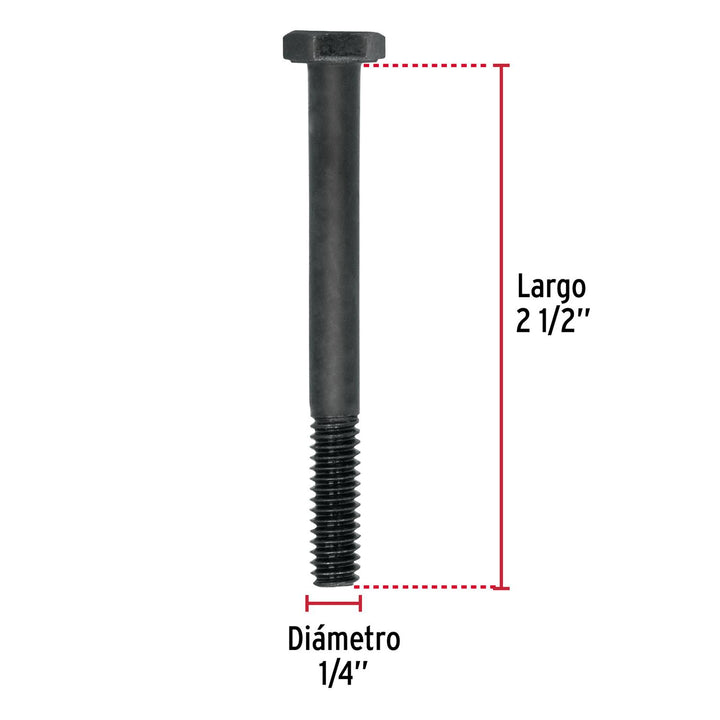 Tornillo Grado 5, 1/4 x 2-1/2', bolsa con 50 piezas Fiero - Mundo Tool 