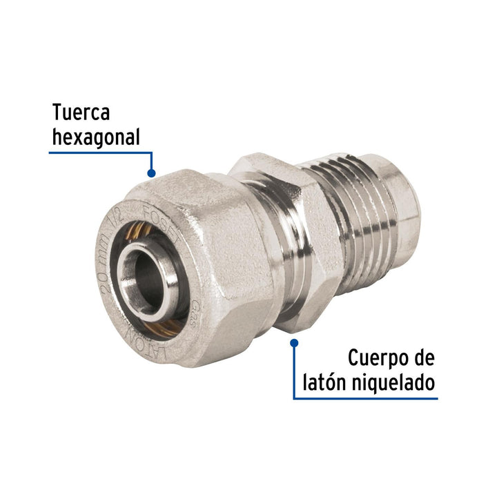 Conector para PEALPE, 1/2' a flare 3/8', Foset - Mundo Tool 