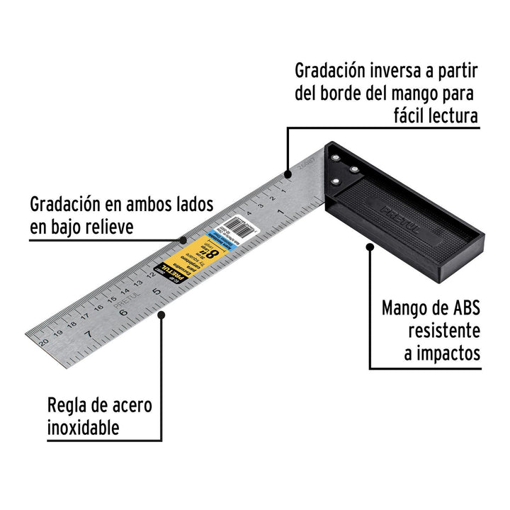 ESCUADRA PARA CARPINTERO,MANGO PLASTICO - Mundo Tool 