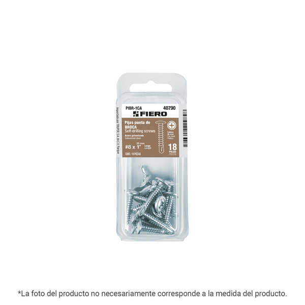 Blíster con 13 pijas cabeza cruz, punta broca 1-1/2', FIERO - Mundo Tool 
