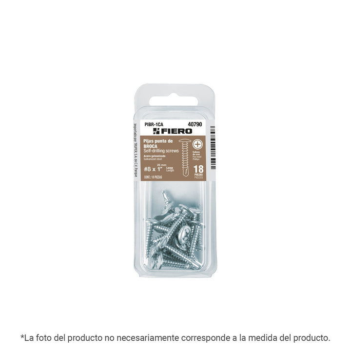 Blíster con 13 pijas cabeza cruz, punta broca 1-1/2', FIERO - Mundo Tool 