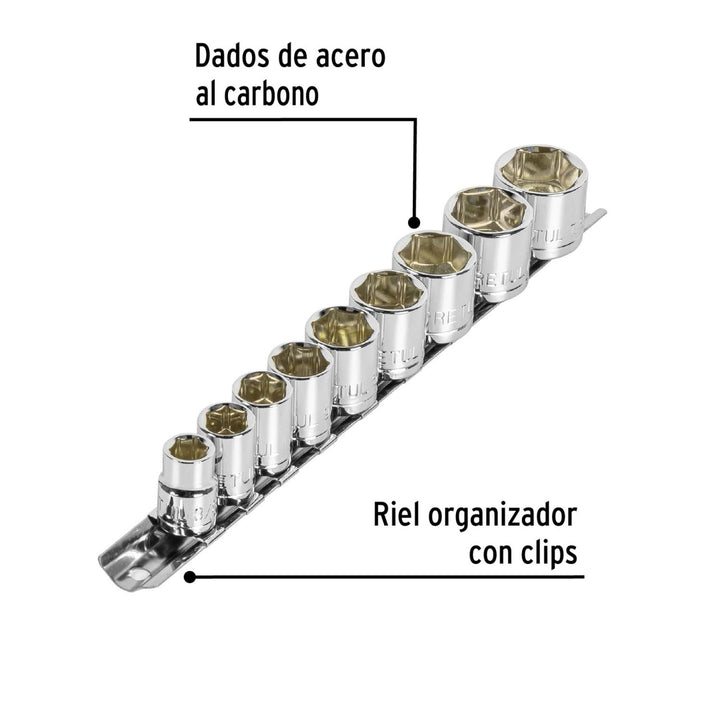 Juego De Dados Cuadro 3/8' 10 Piezas Pretul - Mundo Tool 