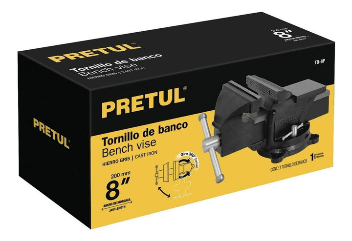 Tornillo de banco 4" de hierro gris, Pretul - Mundo Tool 