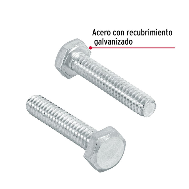 Tornillo Acero Galvanizado 1/4x1 1/4'100 Pzas Fiero - Mundo Tool 