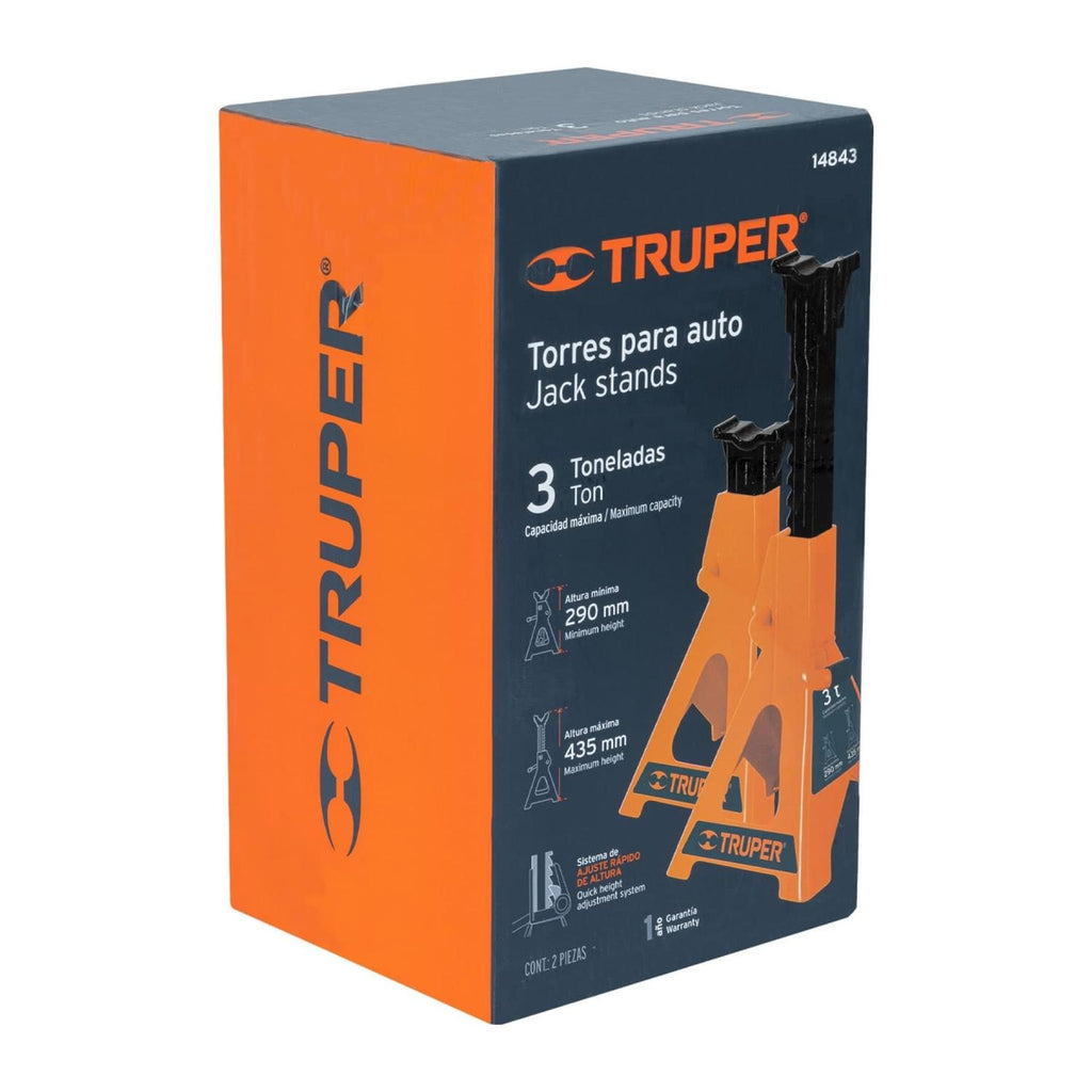 Caja con 2 torres de 3 ton para auto, Truper - Mundo Tool 