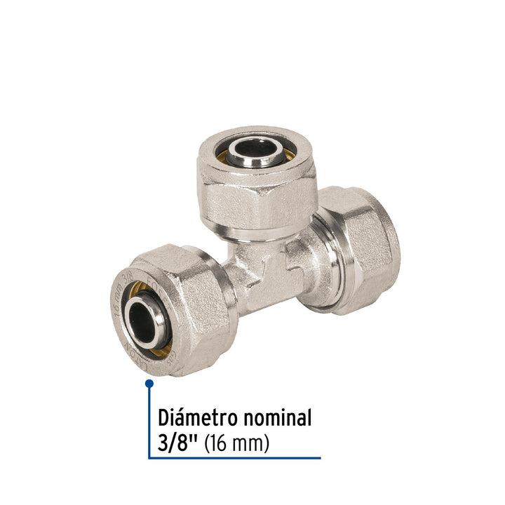 Tee para PEALPE, 3/8', Foset - Mundo Tool 