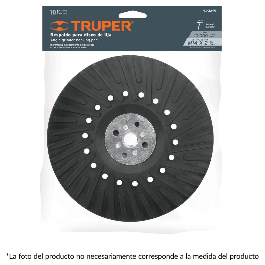 Respaldo Disco De Lija 7' Rosca Standard Truper - Mundo Tool 