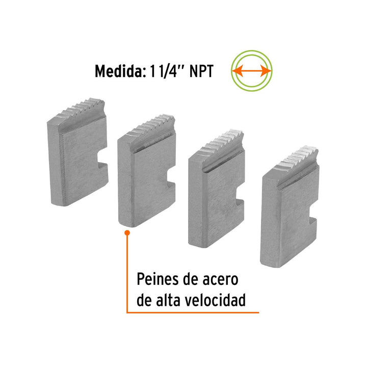 Juego de peines para tarrajas, 1-1/4', 4 pzas, Truper Expert Expert - Mundo Tool 