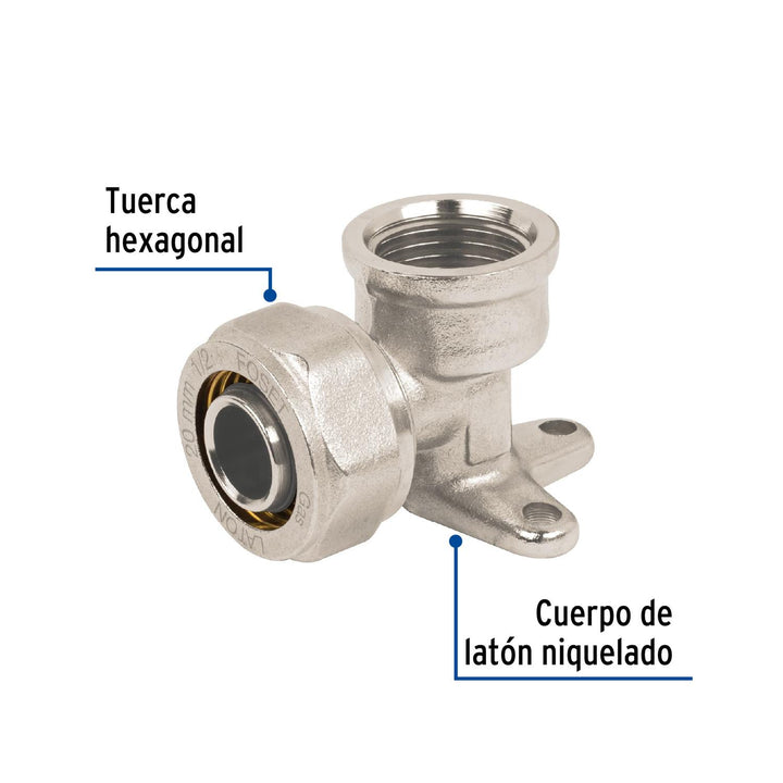 Codo oreja 90° para PEALPE, 1/2', con rosca hembra, Foset - Mundo Tool 