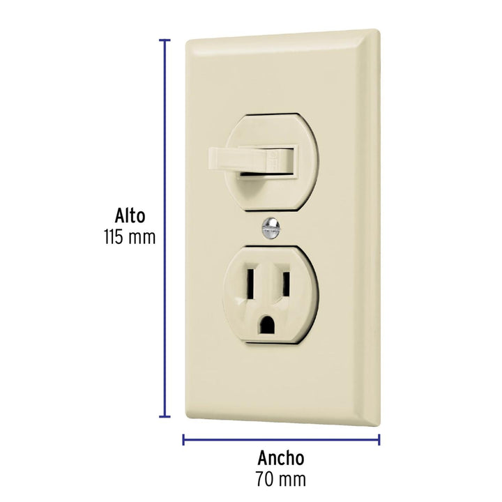 Placa armada interruptor y contacto, línea Standard, marfil Volteck - Mundo Tool 