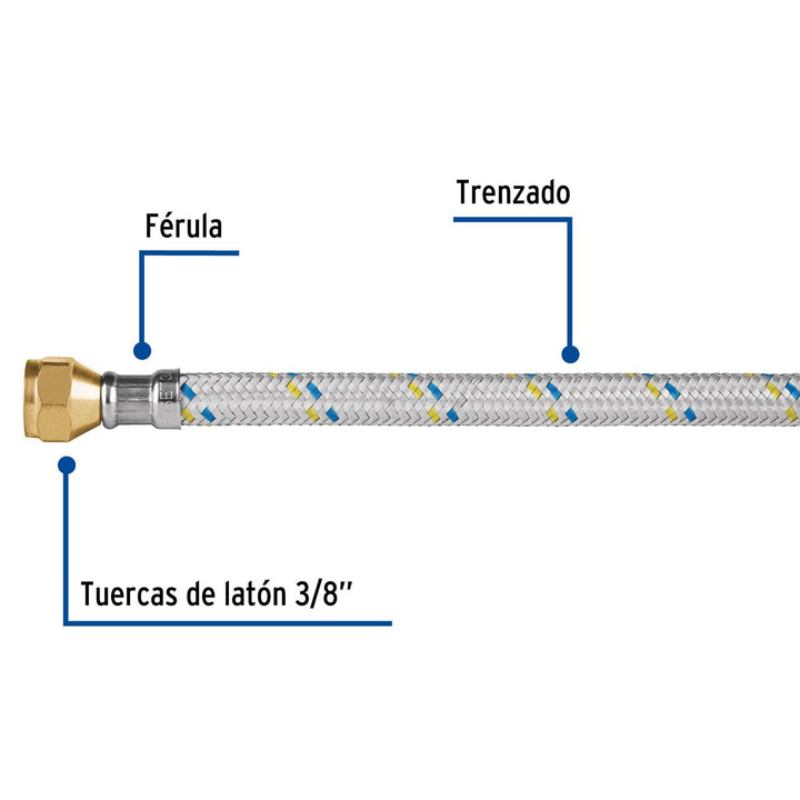 Manguera para gas 500 Cm Revestida De Aluminio Foset - Mundo Tool 