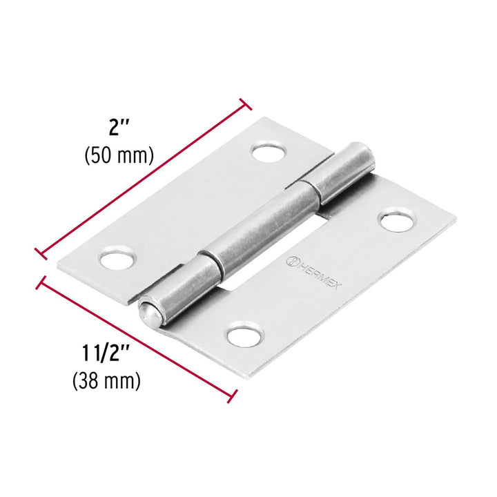 Bisagra Rectangular 2' Acero Pulido Hermex - Mundo Tool 