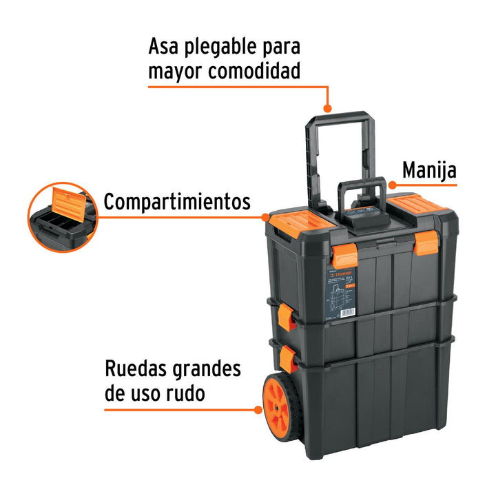 Caja para herramientas 19"x25" 3 en 1 desmontable con ruedas - Mundo Tool 