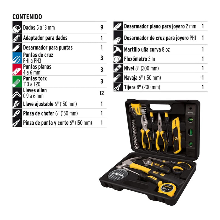 Juego de Herramientas 42 Piezas Comfort Grip Pretul - Mundo Tool 