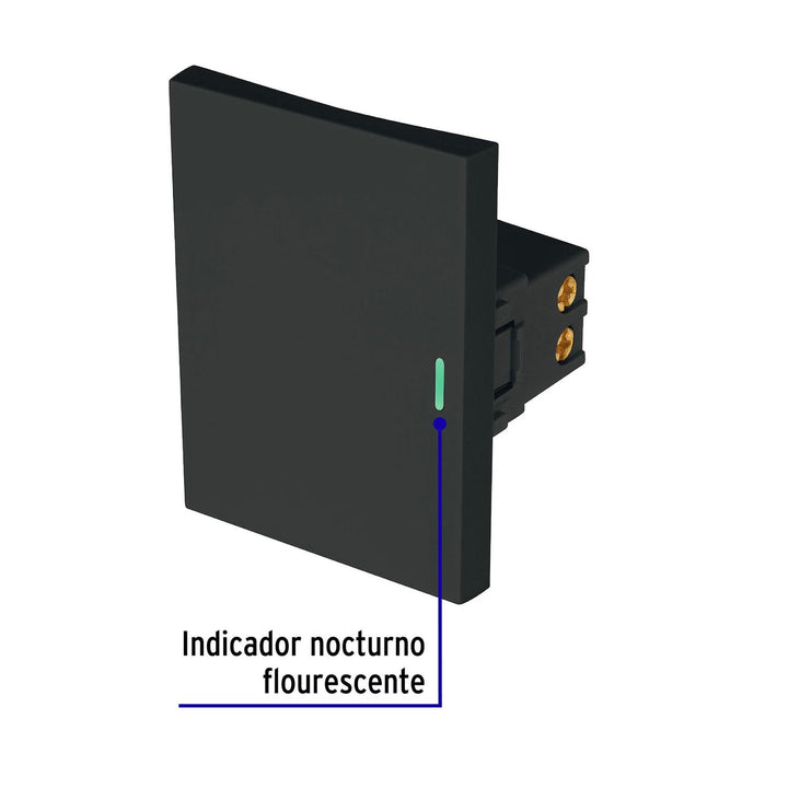 Interruptor sencillo negro de 3 módulos, línea Lisboa - Mundo Tool 