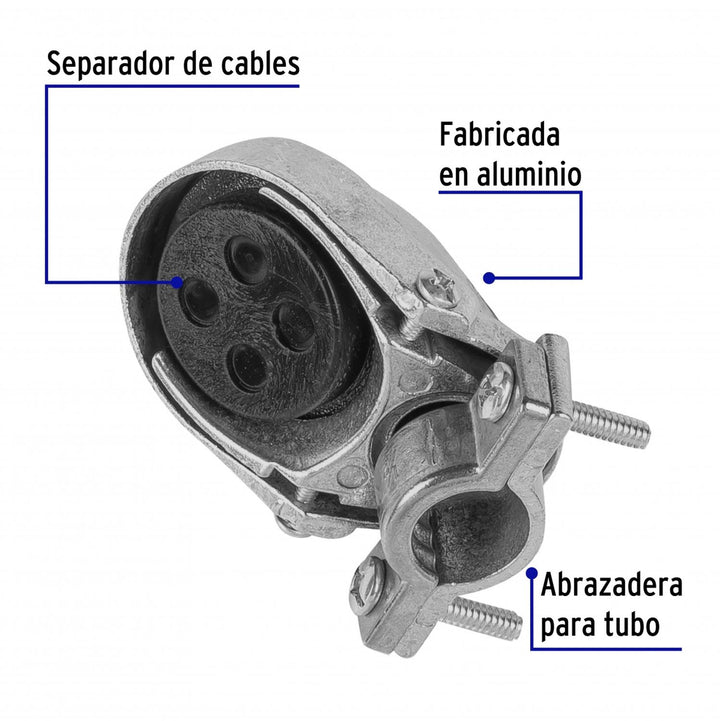 Mufa Con Abrazadera Para Tubo 1/2' Volteck - Mundo Tool 