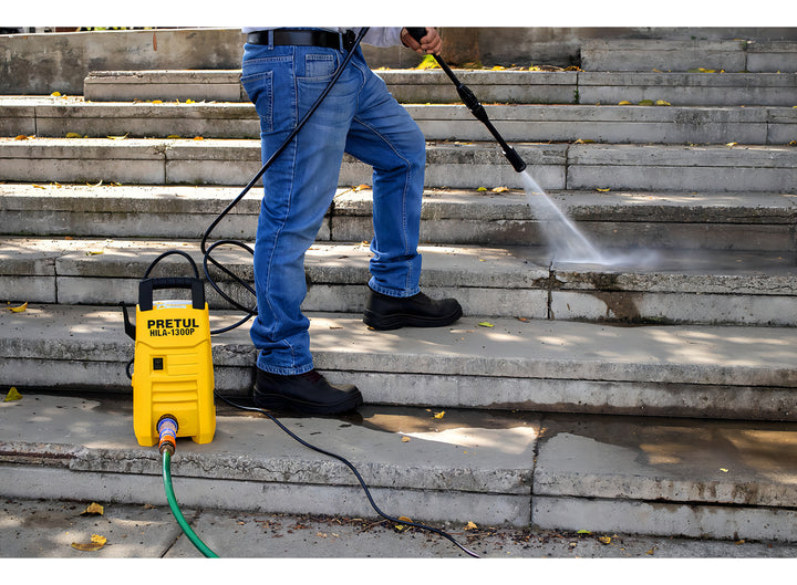 Hidrolavadora Eléctrica Pretul Hila-1300p 26014 Amarilla/negro De 1200w Con 1300psi De Presión Máxima 127v - 60hz - Mundo Tool 