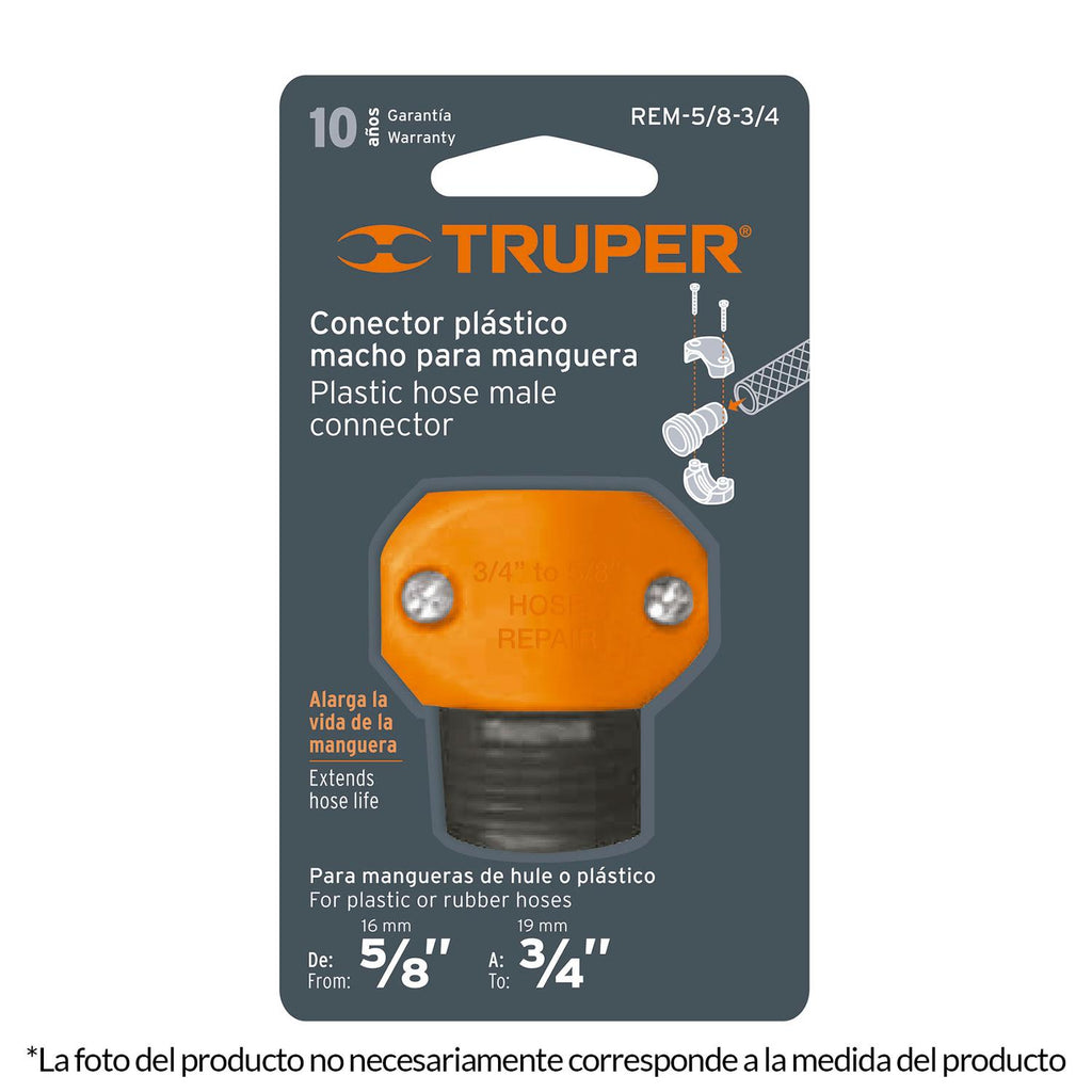 Conector Plástico Hembra 5/8'-3/4' Truper - Mundo Tool 