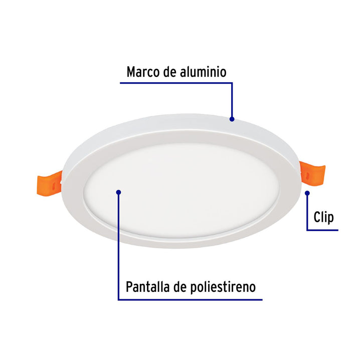 Luminario de LED para empotrar 8 W, ajustable, luz de día - Mundo Tool 